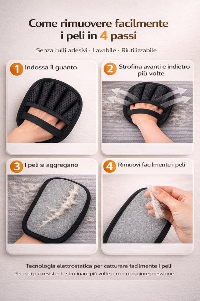 Detalle de ZenithyrEn 2 Guanti Peli Gatto e Cane con effetto elettrostatico