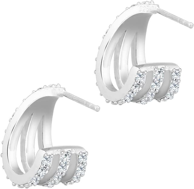 Thumbnail 4 de Elli Creolen Layer 925 Silber Kristalle