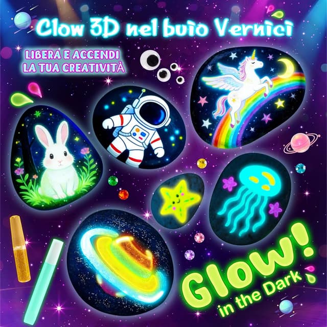 Detalle de Kit per dipingere sassi Unicorno Sassi da Dipingere – Giochi creativi per bambine 4-9 anni