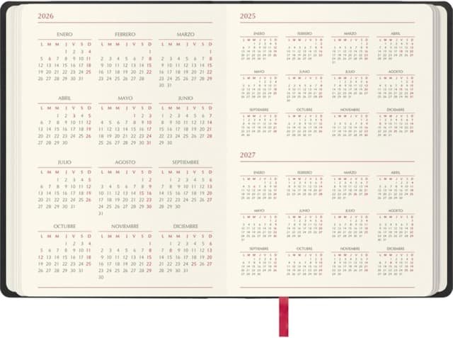 Detalle de DOHE Agenda 2026 – Wochenansicht vertikal, Hardcover, 17×24 cm, 12 Monate (Januar bis Dezember) – Manaos Schwarz