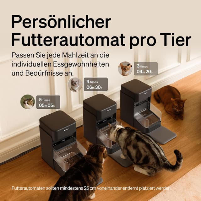 Detalle 2 de PETLIBRO RFID-Katzenfutterautomat mit 5G-WLAN, App-Steuerung & bis zu 10 Mahlzeiten (3 l), Schwarz