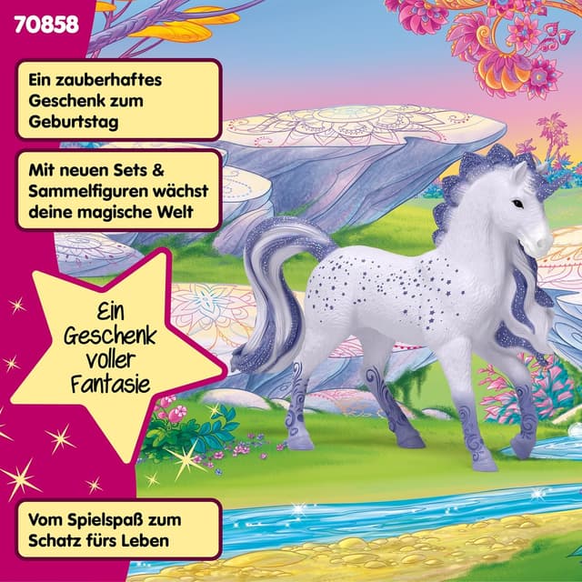 Detalle 2 de schleich BAYALA Cosmos Einhorn Hengst 70858 – detailgetreue Sammelfigur (ab 5 Jahren)