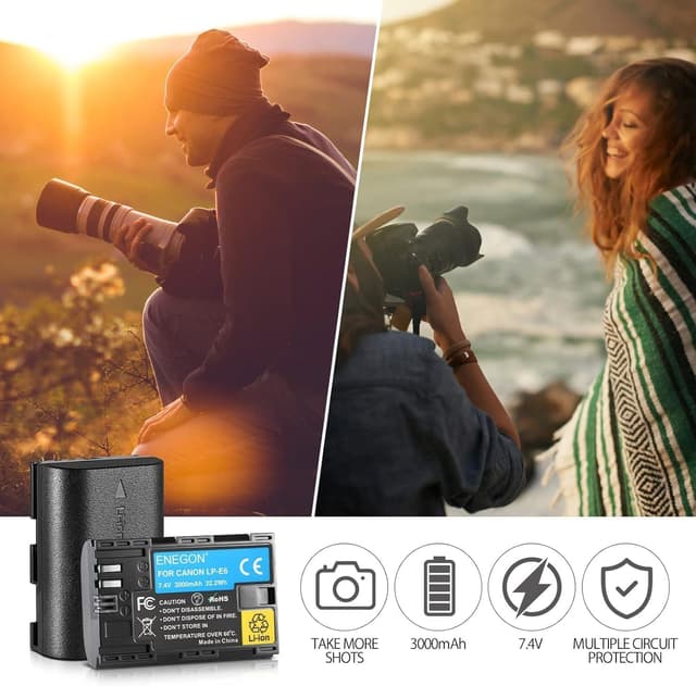 Thumbnail 4 de ENEGON LP-E6 paquete 2 baterías 3000mAh