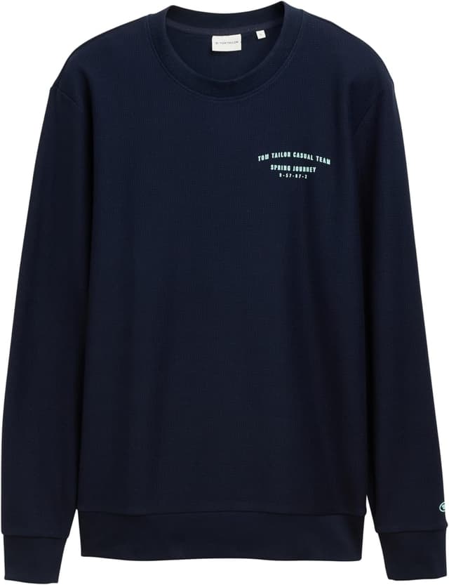 Detalle de TOM TAILOR 1045710 Maglia di Tuta da Uomo: felpa a maniche lunghe comoda