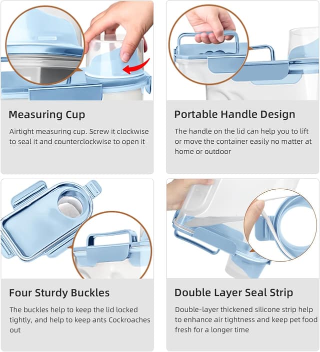 Thumbnail 5 de LEAWALK Small Cat & Dog Food Storage Container, 5-7Lbs 🐾