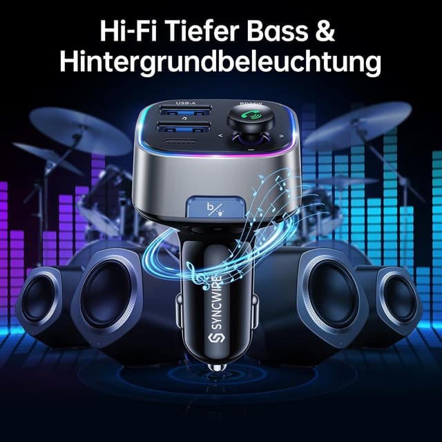Detalle 1 de Syncwire FM-Transmitter mit Bluetooth 5.4