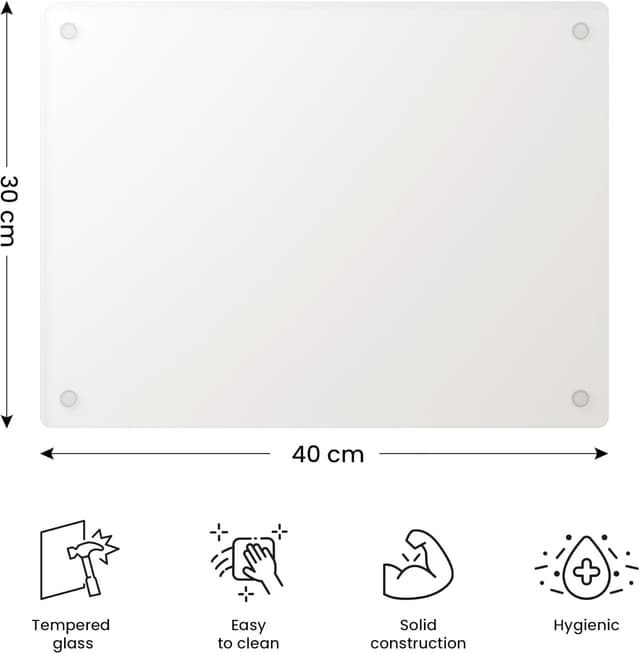 Detalle 2 de ALLboards Transparent Glass Chopping Board 40x30 cm 🍽