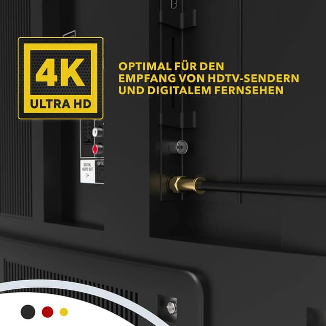 Thumbnail 6 de RedStar24 Premium 2m SAT-Kabel (Klasse A+) mit F-Steckern für TV, Router & Modem – koaxial, weiß