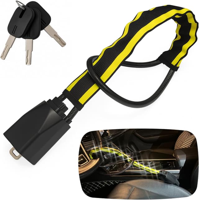 Detalle de Reflective Stripe Steering Wheel Lock 3 keys ๐