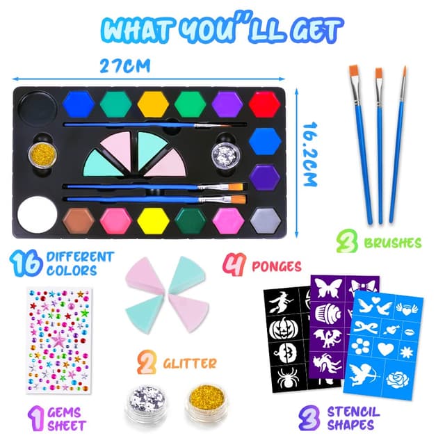 Detalle 2 de ACWOO 20 Farben Halloween Schminke 🎨