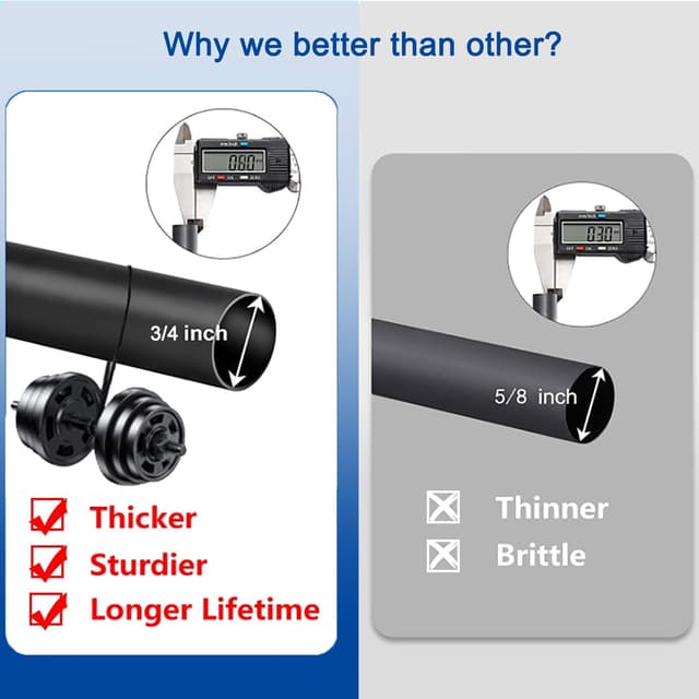 Thumbnail 2 de Curtain Rods for Windows 48-84 inch Adjustable Heavy Duty 3/4" 🪟