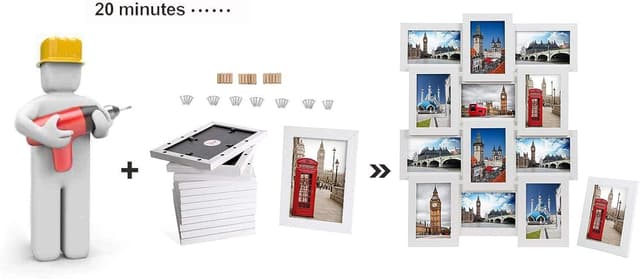 Detalle 2 de SONGMICS RPF112W cadre 12 photos 10x15 cm