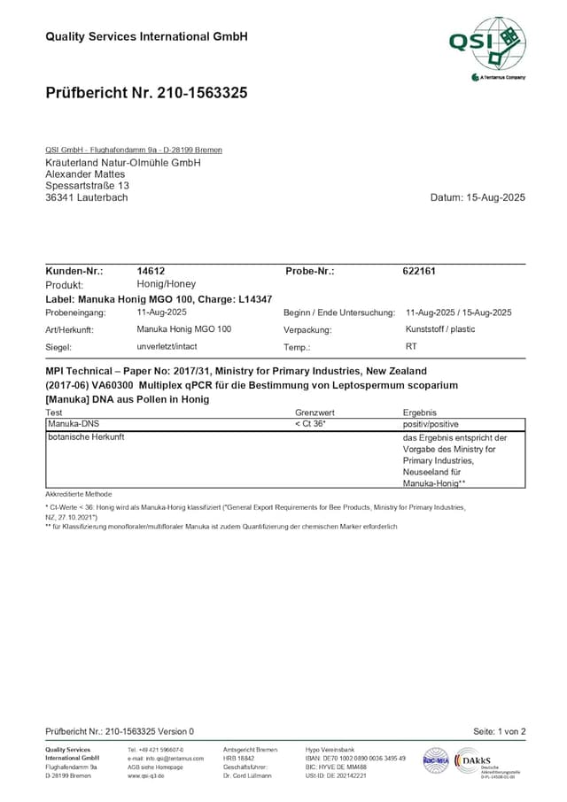 Thumbnail 3 de NEWBEELAND Manuka Honig MGO 100+ 250 g Glas 🍯