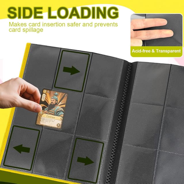 Detalle 2 de 9-Pocket Trading Card Binder (12 Pages, 216 Pockets) PU Album for MTG, TCG, Pokémon & More