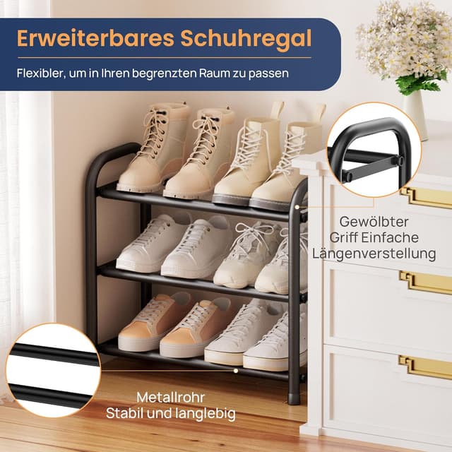 Thumbnail 4 de ENJOYBASICS Schuhregal 3 Ebenen 45–83 cm