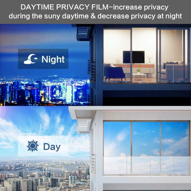 Detalle de Volcanics Spiegelfolie Fenster Sichtschutz 44,5 × 199 cm – einseitige, blickdichte Fensterfolie mit statischer Haftung