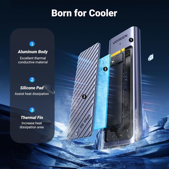 Thumbnail 4 de UGREEN NVMe SSD GehĂ€use 20 Gbit/s đŸ