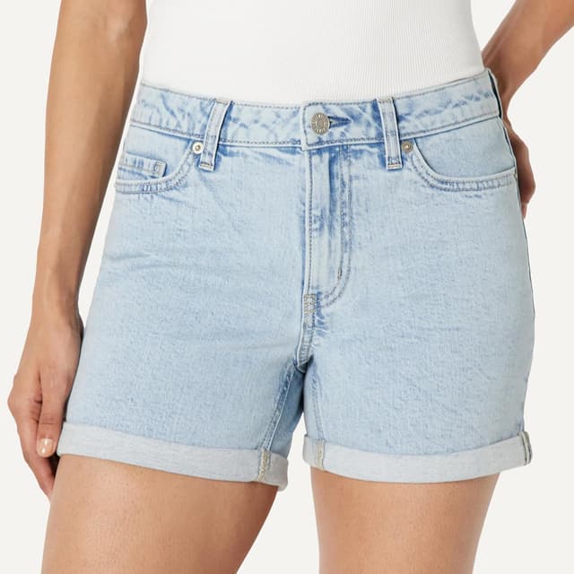 Detalle de Amazon Essentials Women’s Slim-Fit Mid-Rise 4” (10.2cm) Jean Shorts