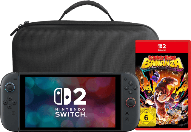 Detalle de Nintendo Switch 2 + Donkey Kong Bananza + BlueBuilt Reisehülle
