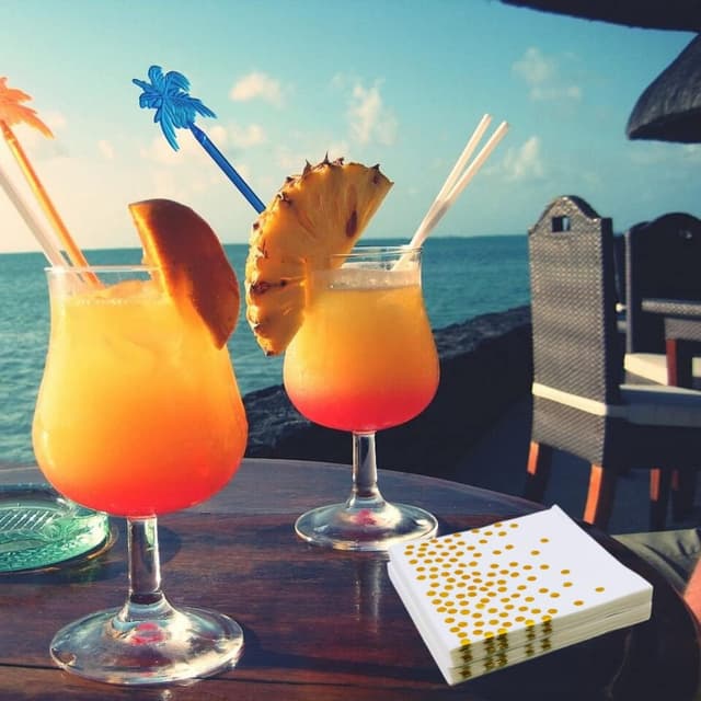 Thumbnail 3 de CEILIWEN White and Gold Napkins 100 Pack