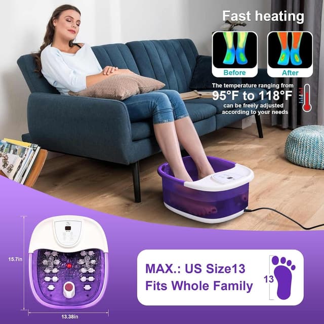 Detalle 2 de Foot Spa Bath Massager with Heat 2025 Upgrade