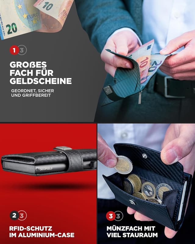 Thumbnail 3 de SF SCOFIELD Geldbörse Herren Slim Wallet RFID Schutz