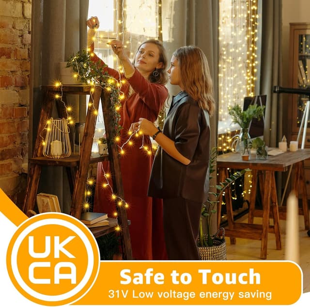 Detalle de Ollny Christmas Tree Lights 20m 200 LED outdoor fairy lights (mains powered) with remote and timer