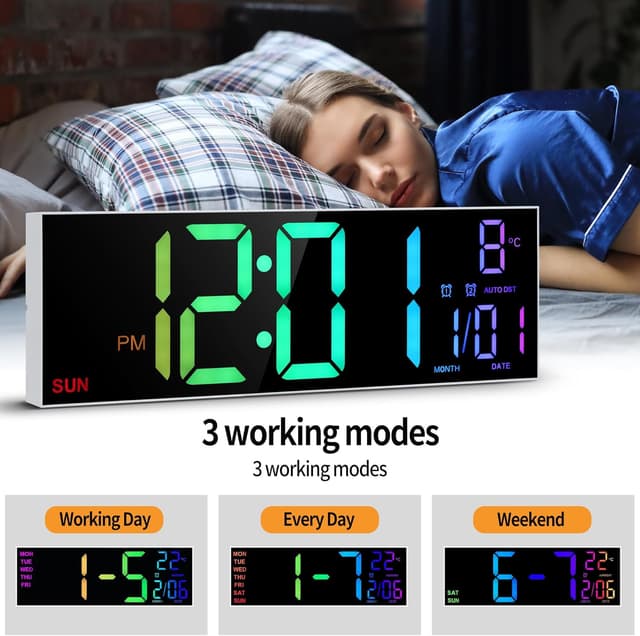 Thumbnail 4 de Maxstar 16.2 inch digital wall clock with RGB colours