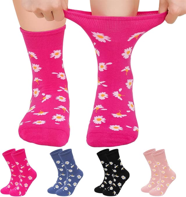 Detalle de ZFSOCK calzini donna senza elastico in cotone traspirante (set da 5 paia, metà polpaccio)