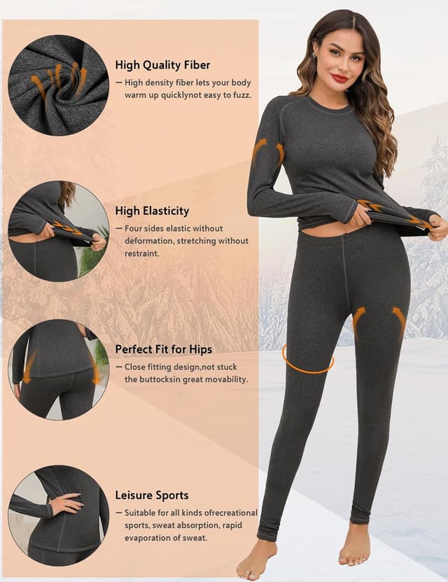 Detalle 2 de Terecey Intimo Termico Donna (maglia manica lunga + leggings): completo invernale traspirante