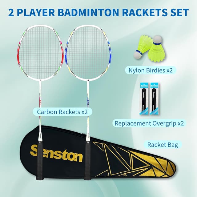 Thumbnail 1 de Senston Graphit Badminton-Set 2er Pack