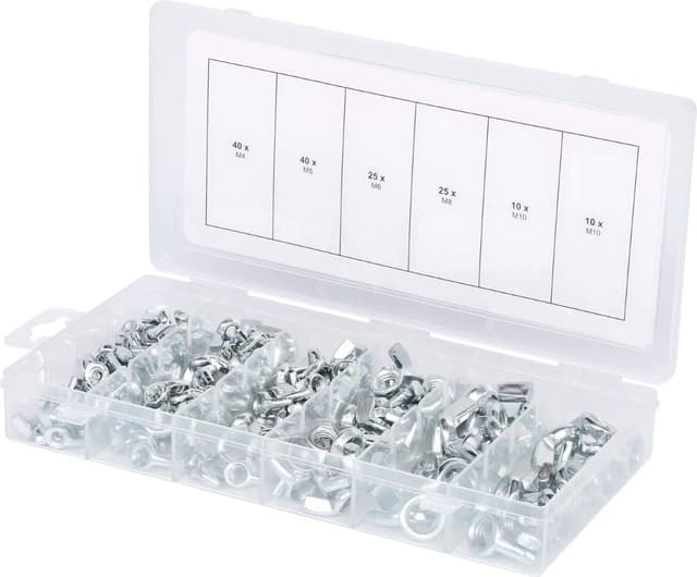 Detalle de KS TOOLS 970.0470 – Assortiment d’écrous papillon, 150 pièces