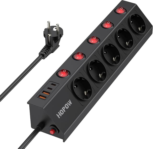 Imagen de 5‑Fach Steckdosenleiste Einzeln Schaltbar 1700 J en OfertitasTOP