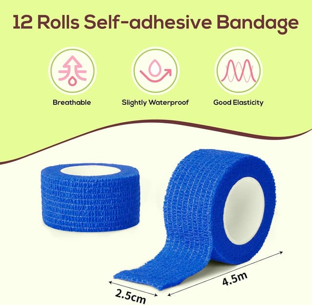 Thumbnail 4 de Cozary 12 rotoli bende elastiche autoadesive 2,5 cm x 4,5 m 🐾