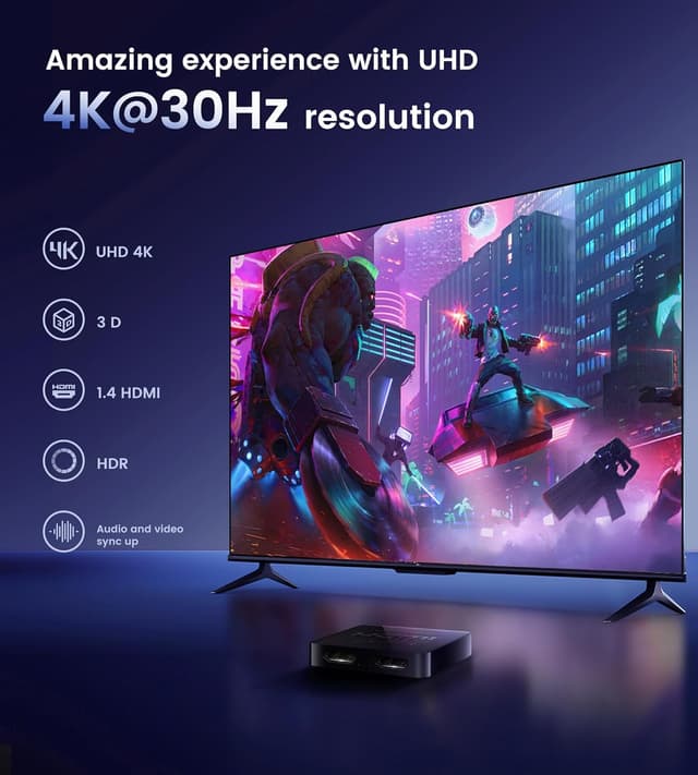 Detalle de Avedio Links HDMI Splitter 1 in 2 Out (4K, 3D, Audio & Video parallel) – nur Spiegelbetrieb, nicht für Extended Mode