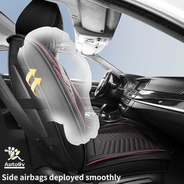 Detalle de HChengkikz Nappa Leather Front Car Seat Covers (2-Pack) — Waterproof, Universal Fit, Airbag Compatible