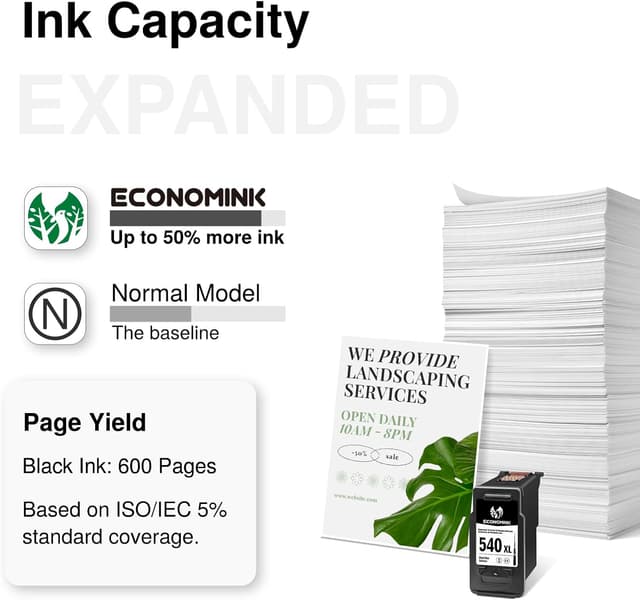 Detalle de Economink PG 540 Schwarz kompatible Druckerpatrone für Canon