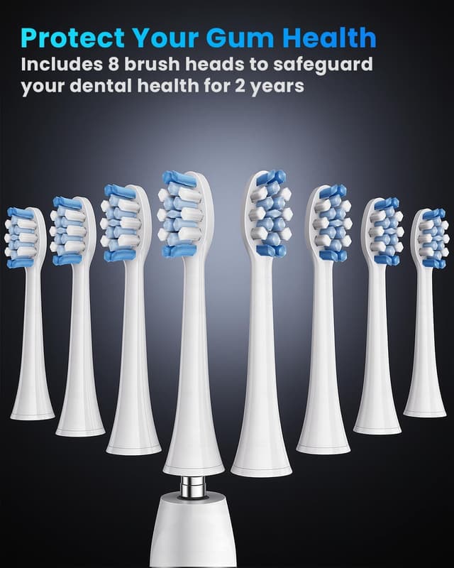 Thumbnail 6 de Onlyone Sonic Electric Toothbrush for Adults with 8 Brush Heads, 5 Modes, Smart Timer, Travel Case & Wireless Charging