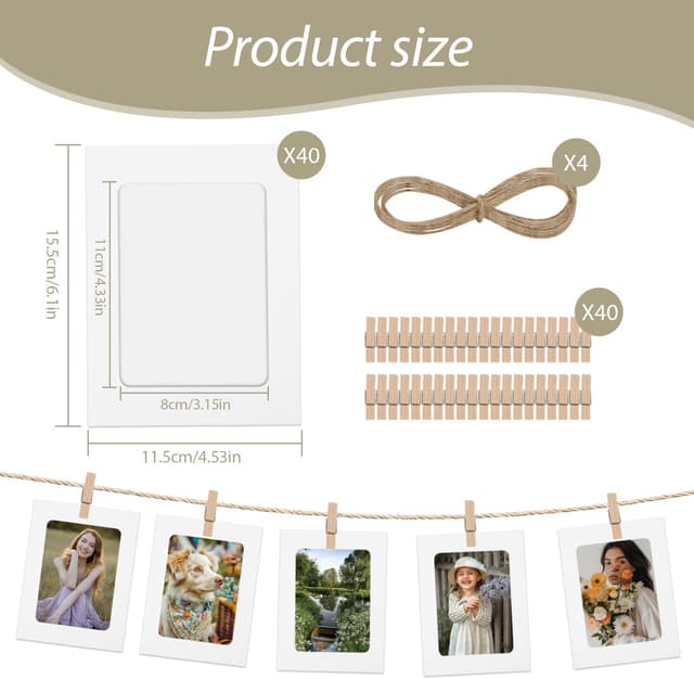 Detalle de Puiaxod guirlande photo 40 pièces 📸