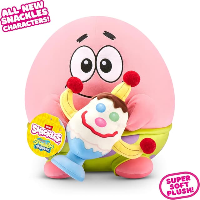 Detalle de Snackles Figur „Spongebob Schwammkopf“ (35 cm) – Plüschspielzeug mit Snack-Accessoire