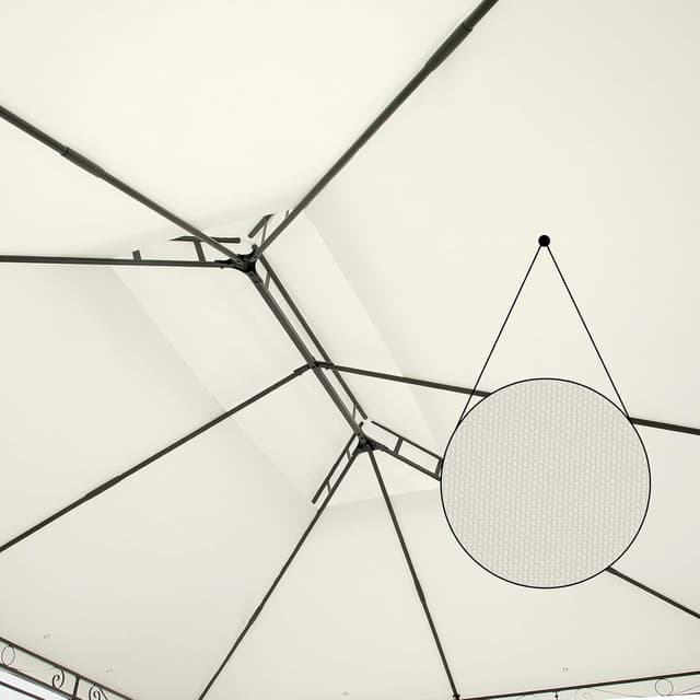 Detalle de CASARIA® Pavillon Topas 3x4 m Metall – UV-Schutz 50+ mit Seitenteilen, creme