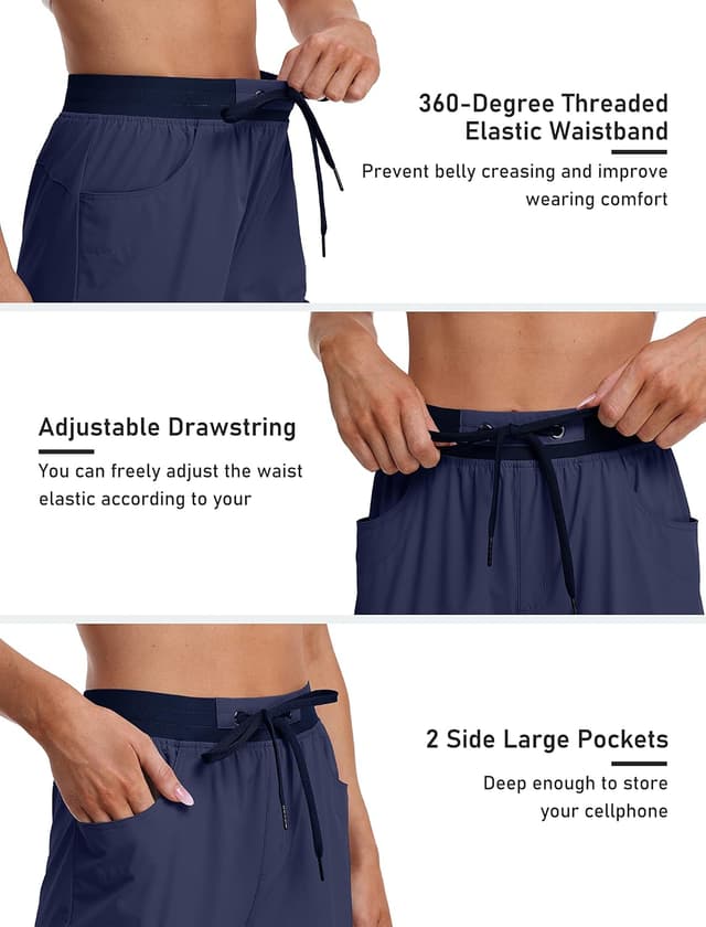 Detalle 2 de MoFiz Women’s Capri Pants (Lightweight “Ice Cool” Cargo Capris) with Zipper Pockets