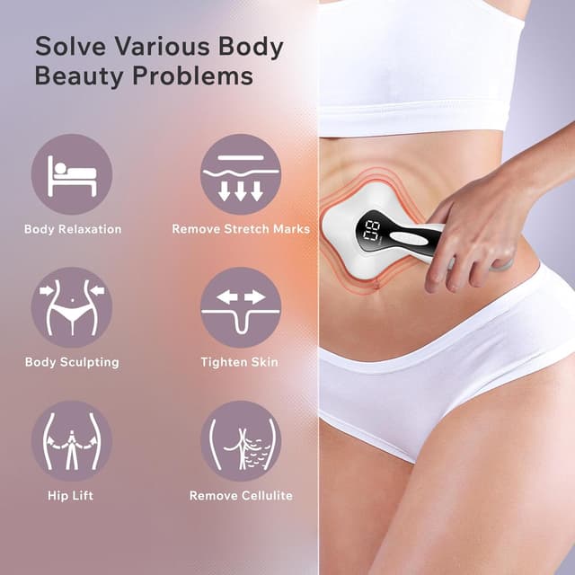 Detalle 2 de Oranmagic Body Sculpting Machine – Heating & Microcurrent cellulite and stretch mark massager (White)