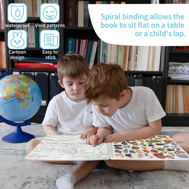 Detalle de Kalysky Find The Animal Sticker Book for Kids (20 Scenes, Over 400 Stickers)