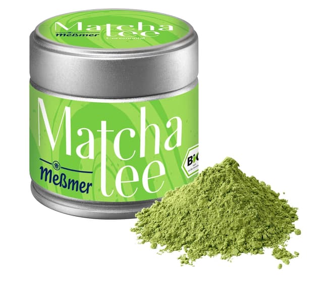 Detalle de Meßmer BIO Matcha (Ceremonial Qualität aus Japan) – fein vermahlenes Grünteepulver, 30 g Dose