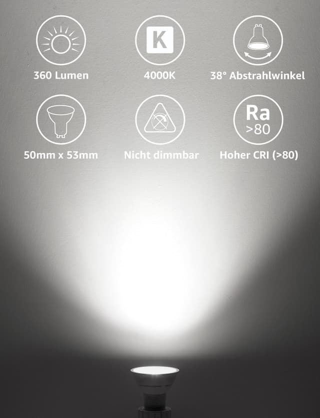 Detalle 2 de Lepro GU10 LED 2W Neutralweiß 4000K