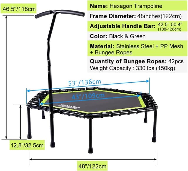 Detalle de ONETWOFIT 122cm Trampolín de Rebote