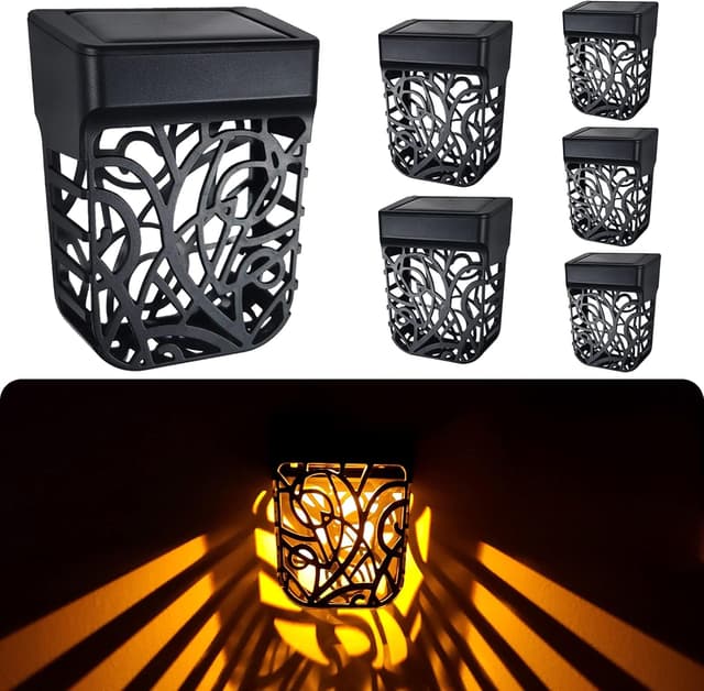 Detalle de Chipark Solar Fence Lights – IP65 Solar Wall Lights (6 Pack, Warm White)