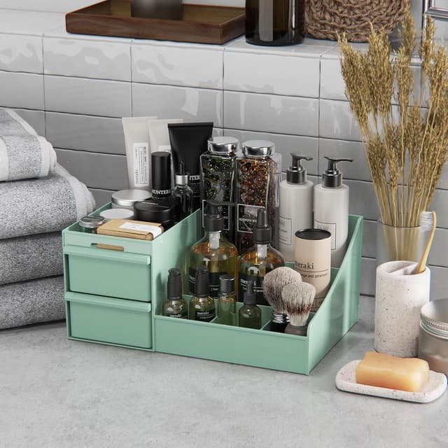 Detalle de DancesCat organizer per trucco con cassetti e scomparti per rossetti, gioielli e cura unghie