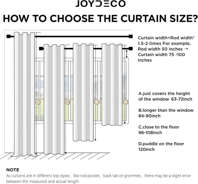 Thumbnail 6 de Joydeco Blackout Curtains 84 Inch 2 Panels 🪟